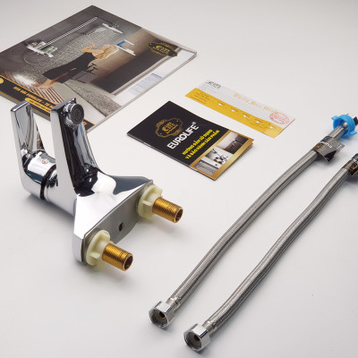 Vòi Lavabo 2 chân Đồng mạ Chrome Eurolife EL-IRIS03 ( Trắng bạc)