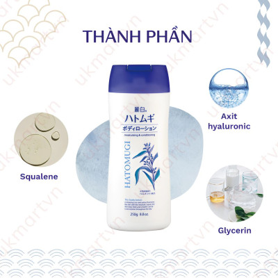 Sữa Dưỡng Thể Hatomugi Chống Nắng Hatomugi SPF31 PA+++ 250g Ban Đêm 250g~400g Body Milk chiết xuất từ hạt ý dĩ duy trì độ ẩm cho da và dưỡng da trắng sáng hiệu quả