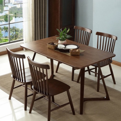 Bộ bàn ăn chân chữ V kèm 4 ghế cao cấp BAMSF06 Juno Sofa Kích thước 1m2 x 80cm