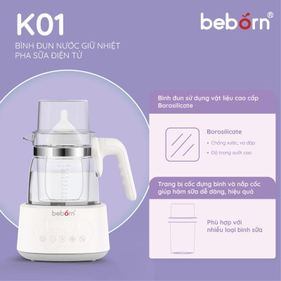 Bình đun nước giữ nhiệt pha sữa điện tử Fatz baby Beborn Presto 1 K01