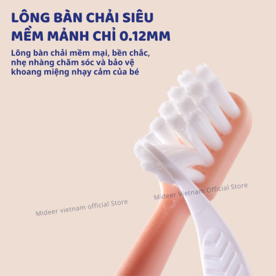 Bàn chải đánh răng cho bé Mideer Kids Dental Care Toothbrush 1 2 3 Tuổi