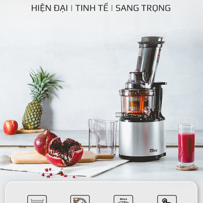 Máy Ép Chậm Olivo SJ200 Thương Hiệu Mỹ Vỏ Hợp Kim Trái Cây Ép Kiệt 96% Dung Tích 0.5 Lít Công Suất 200 W - Hàng Chính Hãng