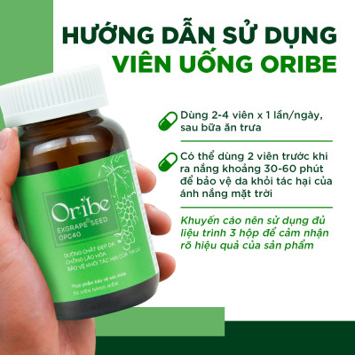 Combo 3 Viên Uống Đẹp Da Oribe Hỗ Trợ Sáng Da Mờ Thâm Nám Hộp 30 viên