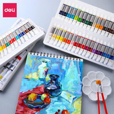 Màu Acrylic Dmast Tuýp 12ml 12/24/36 Màu Deli Cao Cấp Chống Thấm Nước Khô Nhanh Không Phai Màu Vẽ Trên Mọi Chất Liệu