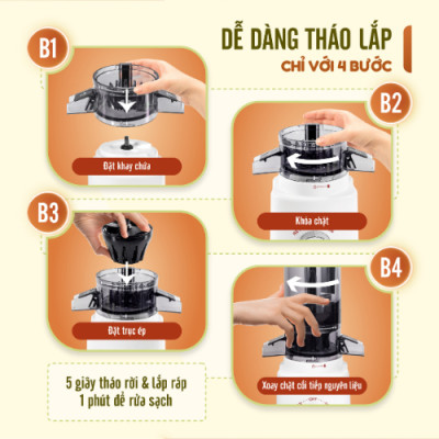 Máy ép chậm trái cây Masuto MS Healthy ép nguyên quả kiệt bã dung tích 0,6l, Ép hoa quả, làm nước detox, làm kem - Hàng chính hãng