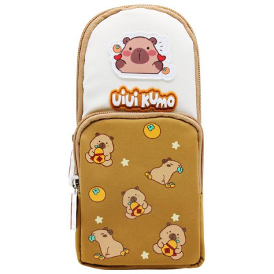 Bóp Viết Vải Dạng Đứng Capybara - Shunde 9128 - Màu Nâu Cam