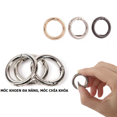 Set 3 Vòng Khoen Tròn Nhỏ, Móc Khuyên Chùm Khóa Trơn Kim Loại Màu Bạc, Móc Chùm Chìa Khóa, Móc Đa Năng - TakyHome  5070