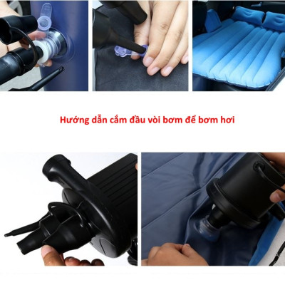 Nệm Hơi Xe Ô Tô Cao Cấp Chất Liệu Vải Nhung PEAFLO Kích Thước 140 x 90 x 50 cm Tặng Kèm Bơm Điện 