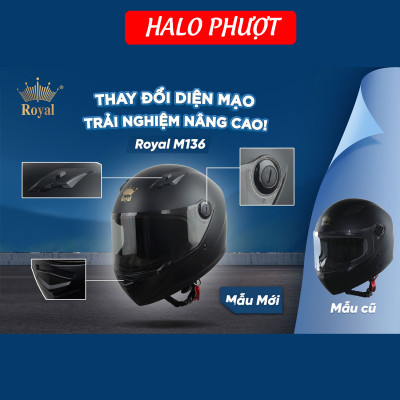 Mũ Bảo Hiểm Royal Fullface M136 - Đen Nhám