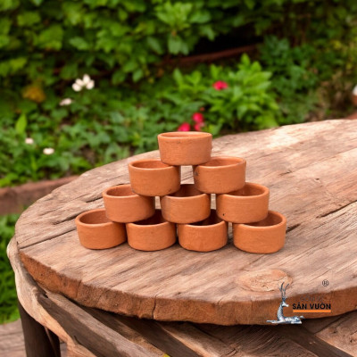 Đế Nến Gốm Đất Nung Mini 3x2cm