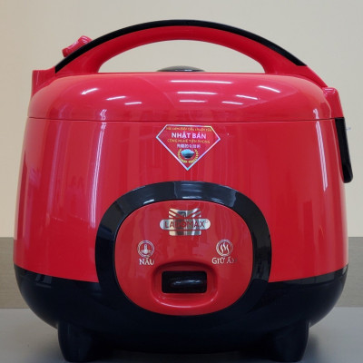 Nồi cơm điện 0.8 L Ladomax HA-7408 lòng niêu nấu cơm chín đều, có xửng hấp, cho 1- 3 người ăn - Hàng chính hãng