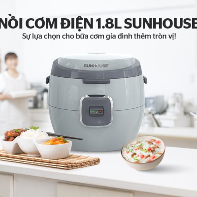 Nồi Cơm Điện 1.8L Sunhouse SHD8663 - Màu Ngẫu Nhiên - Hàng Chính Hãng