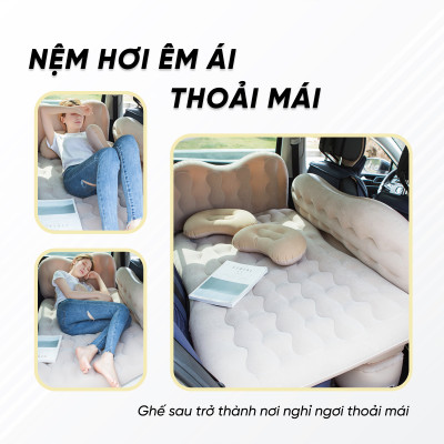 Giường Nệm Đệm Hơi Ô Tô Cao Cấp PHIÊN BẢN MỚI dùng cho Xe Hơi 4 đến 7 chỗ (bán tải, sedan, SUV, ...)