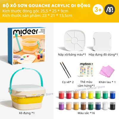 Màu sơn dầu Acrylic Mideer Portable Gouache Paint Bucket Set