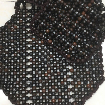 Đệm Lót Ghế Xe Ô Tô Hạt Gỗ Mun Cao Cấp Hạt 18ly - Móc Viền Tay Thủ Công ( Mian.vn )