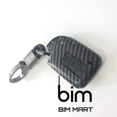 Ốp Vân Carbon Lót Silicon Bọc Bảo Vệ Chìa Khóa Xe Toyota Vios, Yaris 2019-2021 ( Tặng kèm móc đeo INOX )