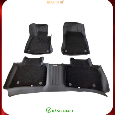 Thảm lót sàn ô tô 2 lớp cao cấp dành cho xe Mercedes Benz GLC 2023+ (sd3) nhãn hiệu Macsim chất liệu TPE màu đen