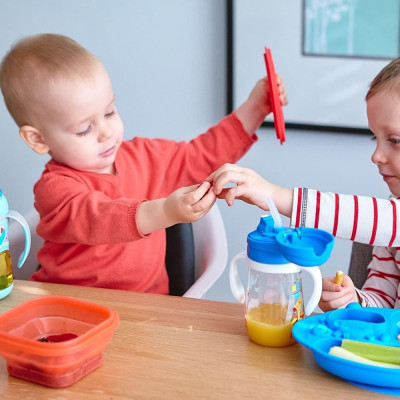 Bát ăn dặm silicon vuông có thể xếp gọn cho bé Marcus & Marcus