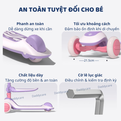 Xe Scooter Mideer, xe trượt cao cấp gấp gọn có ghế ngồi cho bé