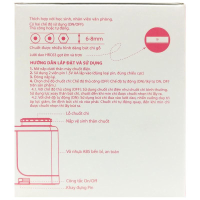 Chuốt Chì Tự Động - Thiên Long SE-001 - Màu Hồng