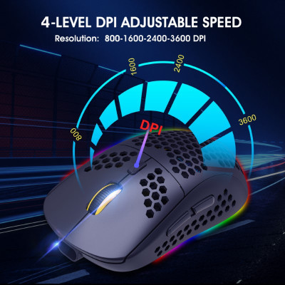 Chuột Led Không Dây T90 đa kết nối Blutooth 5.0 + Usb 2.4G 3600Dpi Pin Sạc TypeC hàng nhập khẩu