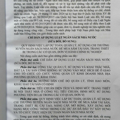 Sách Chỉ Dẫn Áp Dụng Luật Ngân Sách Nhà Nước sửa đổi, bổ sung năm 2025 - V2573T