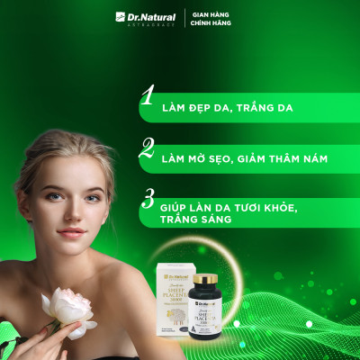 Viên Uống Trắng Da Nhau Thai Cừu Dr Natural Beauty Skin Sheep Placenta 30000 White Glutathione 60 Viên - Hàng Chính Hãng
