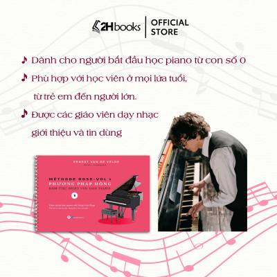 Sách- Phương Pháp Hồng Năm Thứ Nhất Với Đàn PIANO, Tập 1- Giáo Trình dạy PIANO nổi tiếng của Pháp (Tái Bản 2024)- 2HBooks