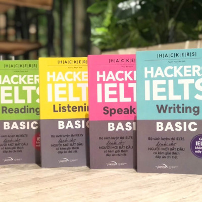 [ THANG LONG BOOKS ] Combo 4 cuốn Hackers IELTS Bassic :  Reading + Writing + Listening + Speaking