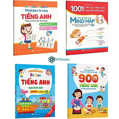 Combo 4 cuốn Bé học từ vựng tiếng Anh (Kèm file nghe giọng chuẩn)