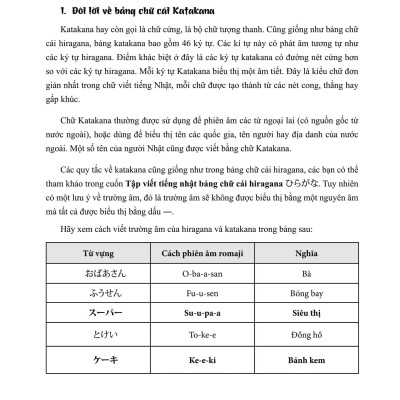 Tập Viết Tiếng Nhật Bảng Chữ Cái Katakana