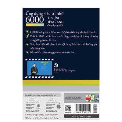 Ứng Dụng Siêu Trí Nhớ 6000 Từ Vựng Tiếng Anh Thông Dụng Nhất (  Tặng Kèm Bút Chì Dễ Thương Ngẫu Nhiên )