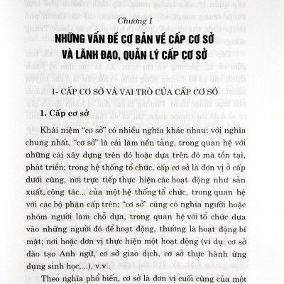 Giáo Trình Lãnh Đạo Và Quản Lý Cấp Cơ Sở