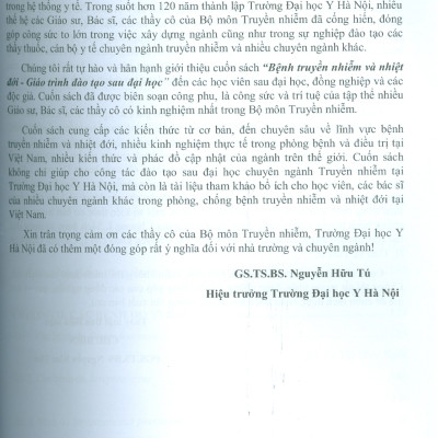 Bệnh Truyền Nhiễm Và Nhiệt Đới (Giáo trình Đào tạo sau Đại học) - Trường Đại học Y Hà Nội - Bộ môn Truyền nhiễm