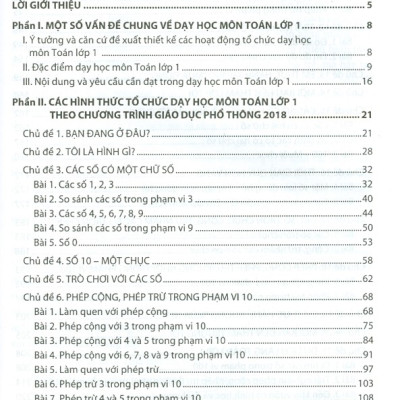 Tổ Chức Hoạt Động Dạy Học Môn Toán Lớp 1