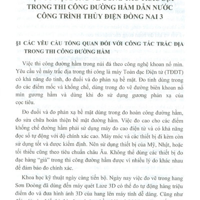 Sổ Tay Công Tác Trắc Địa Trong Thi Công Đường Hầm Và Công Trình Thủy Điện