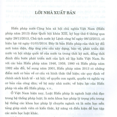 Giáo Trình Luật Hiến Pháp Việt Nam (Tái bản có chỉnh sửa, bổ sung)