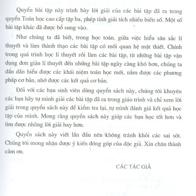Bài Tập Toán Cao Cấp - Tập Ba: Phép Tính Giải Tích Nhiều Biến Số (Tái bản lần thứ mười sáu, năm 2023)
