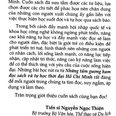 Những Tấm Gương Ham Đọc Sách Và Tự Đọc Thời Đại Hồ Chí Minh