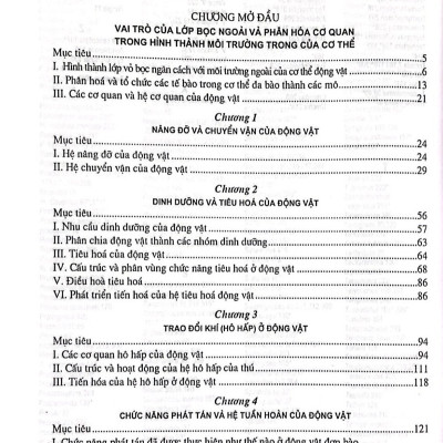 Giáo trình hoạt động sống và tiến hóa của các hệ cơ quan động vật