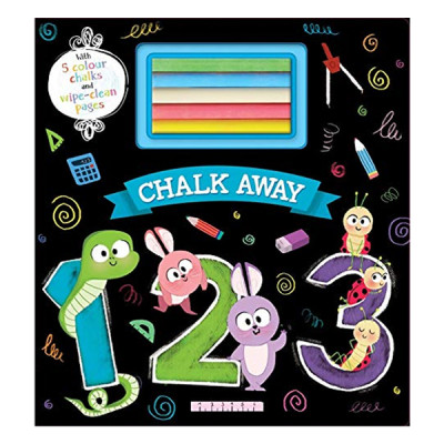 Chalk Away: 123 (With 5 Colour Chalks and Wipe-Clean Pages)