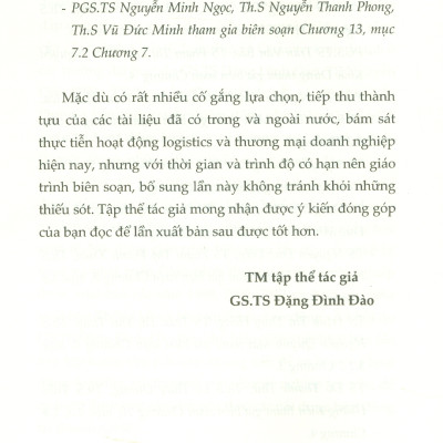 Giáo trình Quản Trị Hoạt Động Logistics Và Thương Mại Doanh Nghiệp