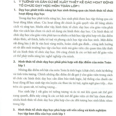 Tổ Chức Hoạt Động Dạy Học Môn Toán Lớp 1