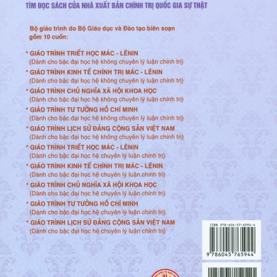 Combo 3 cuốn Giáo Trình Lịch Sử Đảng Cộng Việt Nam + Giáo Trình Chủ Nghĩa Xã Hội Khoa Học + Giáo Trình Triết Học Mác – Lênin (Dành Cho Bậc Đại Học Hệ Không Chuyên Lý Luận Chính Trị) - Bộ mới năm 2021