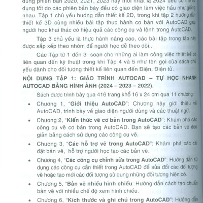 Giáo Trình Autocad - Tự Học Nhanh Autocad Bằng Hình Ảnh (2024-2023-2022) - Autocad Dành Cho Người Tự Học (Phiên Bản Mới) - Vũ Thị Ánh Tuyết, Phạm Phương Hoa 