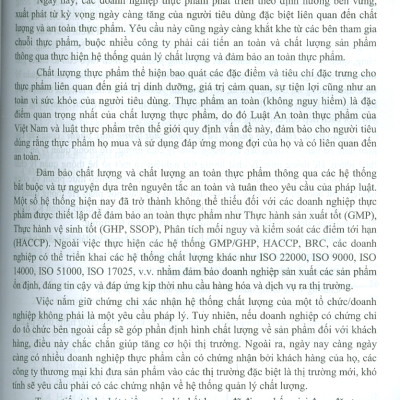 Hệ Thống Quản Lý Và Đảm Bảo Chất Lượng Thực Phẩm - PGS.TS. Nguyễn Thị Minh Tú, PGS.TS. Nguyễn Thị Thảo, TS. Vũ Hồng Sơn