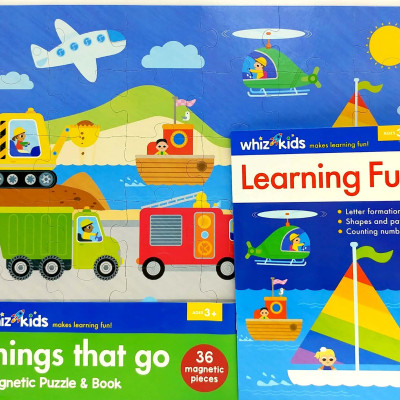 Whiz Kids Magnetic Puzzle And Book - Things That Go