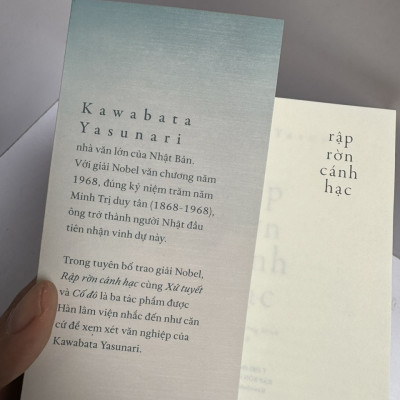  (Tác giả giành giải Nobel Văn chương 1968) RẬP RỜN CÁNH HẠC – Kawabata Yasunari – Nguyễn Tường Minh dịch – Nhã Nam 