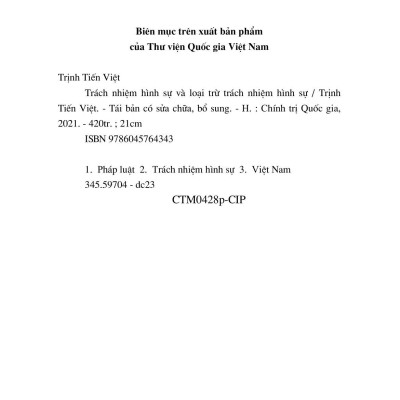 Trách Nhiệm Hình Sự Và Loại Trừ Trách Nhiệm Hình Sự