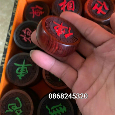 Quân cờ tướng gỗ trắc kt 3.8×1.5cm +hộp đựng quân 